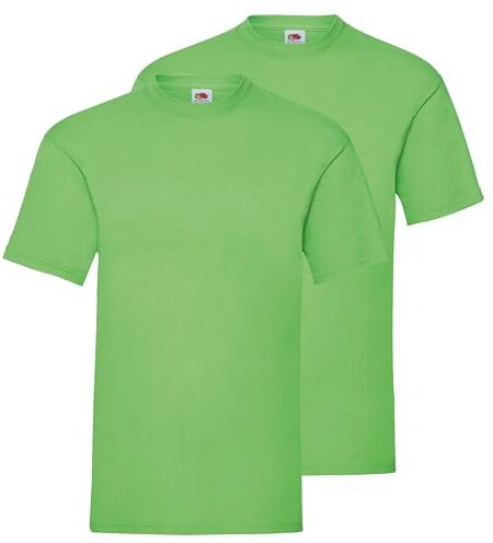 Fruit of the Loom Maglietta da uomo Valueweight, confezione da 5, Lime + sacchetto di stoffa Myshirt incluso, L