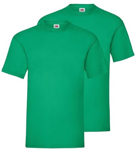 Fruit of the Loom MyShirt Maglietta da uomo, confezione da 2 pezzi + sacca da palestra, Verde maggio + sacca Myshirt, XL