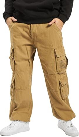 Brandit Pure Vintage da Uomo Pantaloni Cargo Taglie Fino 7XL Beige, L