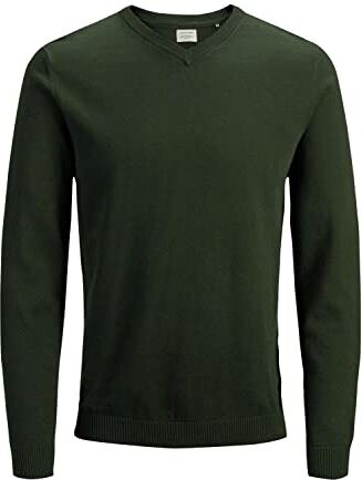 Jack & Jones Maglione da uomo con scollo a V, Verde (Rosin), M