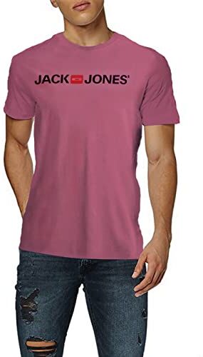 Jack & Jones Classica T-Shirt da Uomo, Rosa (Hawthorn Rose)., XL