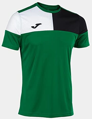 Joma Maglia a Manica Corta Uomo Crew V Verde Nero Bianco