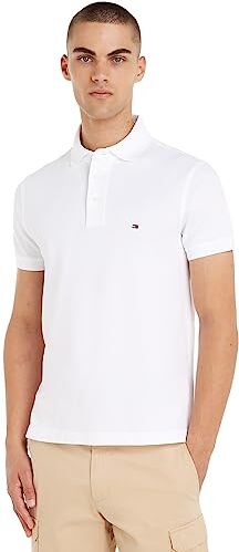 Tommy Hilfiger 1985 SLIM POLO, S/S Polos Uomo, Bianco (White), XL