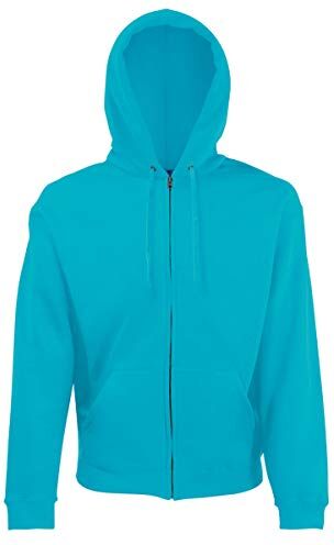 Fruit of the Loom Zip, Felpa con cappuccio, Uomo, Blu (Blue), X-Large