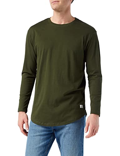 Jack & Jones JJENOA TEE O-NECK LS NOOS, T-Shirt Uomo, Verde (Forest Night Fit:Relaxed), XS