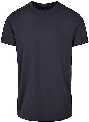 Build Your Brand Maglietta Basic con Scollo Rotondo T-Shirt, Blu Navy, XS Uomo