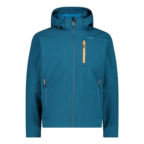 CMP Giacca in Softshell da Uomo con Cappuccio Removibile, Deep Lake-Reef, 50