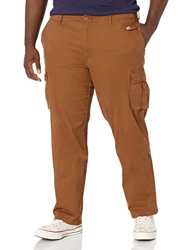 Amazon Essentials Pantaloni cargo elasticizzati dal taglio dritto (disponibili nelle taglie Big & Tall) Uomo, Marrone Chiaro, 31W / 28L