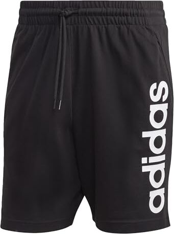 Adidas Aeroready Essentials Single Jersey Linear Logo Shorts, Pantaloncini Uomo, Nero, XXL