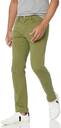 Amazon Essentials Jeans Slim Fit Uomo, Verde Oliva, 38W / 30L