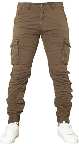 Toocool Pantaloni Uomo Cargo Militari tasconi Laterali Casual Cotone G6538 [36/tg 50,G6570 Kaki]