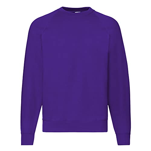 Fruit of the Loom Raglan Sweatshirt, Felpa Uomo, Viola (Purple), X-Large