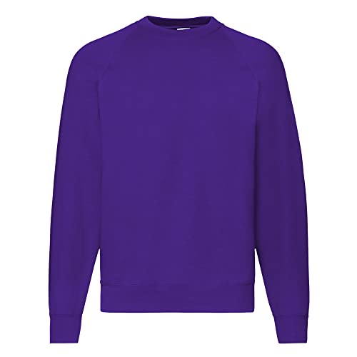 Fruit of the Loom Raglan Sweatshirt, Felpa Uomo, Viola (Purple), Small