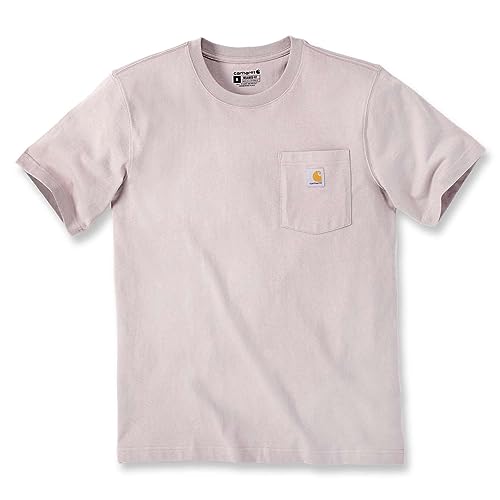 Carhartt T-Shirt Pesante K87 Con Taschino, Vestibilità Comoda, Manica Corta, Uomo, Rosa (Mink), L