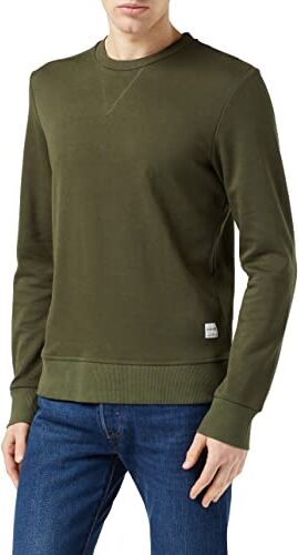 Jack & Jones Jjebasic Sweat Crew Neck Noos Felpa, Verde (Forest Night), S Uomo