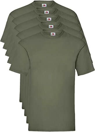 Fruit of the Loom Valueweight 5 Pack T-Shirt, Verde (Classic Olive 59), Large (Pacco da 5) Uomo