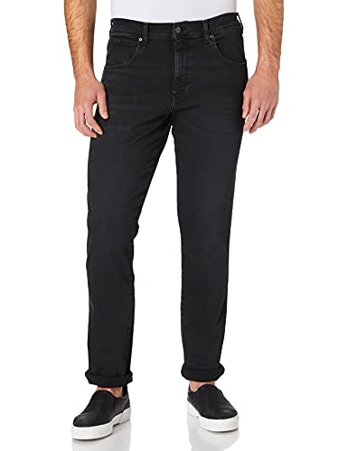 Wrangler Texas Slim Jeans, Nero (Black Crow), 38W / 36L Uomo