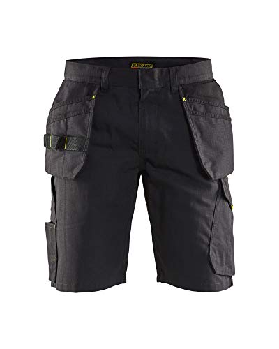 BLÅKLÄDER Blaklader  Pantaloncini con tasche per chiodi, colore: Nero/Giallo