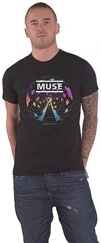 MUSE T Shirt Resistance Moon Band Logo Nuovo Ufficiale Uomo Nero Size L