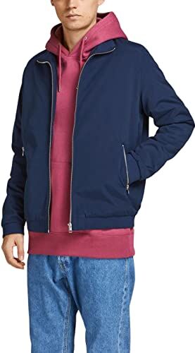 Jack & Jones JJERUSH Harrington Bomber Giacca, Blazer Blu Marine, S Uomo