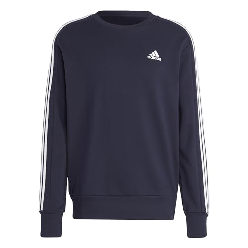 Adidas Essentials French Terry 3-stripes Sweatshirt Felpa, Legend Ink, XXL Tall Uomo