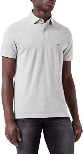 Tommy Hilfiger 1985 Regular Polo  Maniche Corte, Grigio (Light Grey Heather), L Uomo