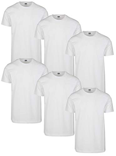 Urban Classics Set 6 Magliette Uomo a Maniche Corte, Magliette Basic in Cotone, Set Colori bianco/bianco/bianco/bianco/bianco/bianco, Taglia S