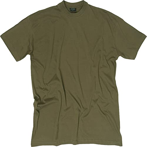 Mil-Tec Tinta Unita US Armi da Combattimento Stile T-Shirt in Nero, Verde Oliva o Coyote Cachi, Verde (Verde Oliva), M