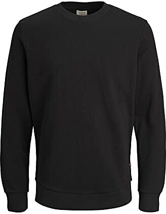 Jack & Jones JJEHOLMEN Sweat Crew Neck Noos Felpa, Nero (Black Fit: Reg Fit), X-Small Uomo