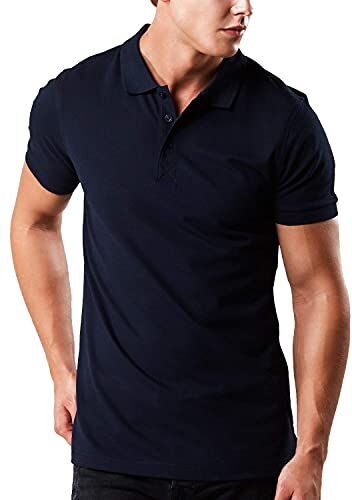 HRM Heavy Stretch M Polo, Blu (Navy 04-Navy), L Uomo