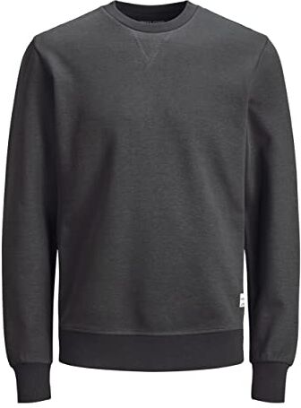 Jack & Jones Felpa basic da uomo con scollo rotondo, Grau (Asphalt/Reg), XL