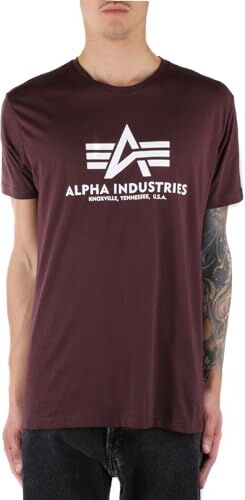 Alpha Maglietta Basic Uomo T-Shirt, Deep Maroon, XL