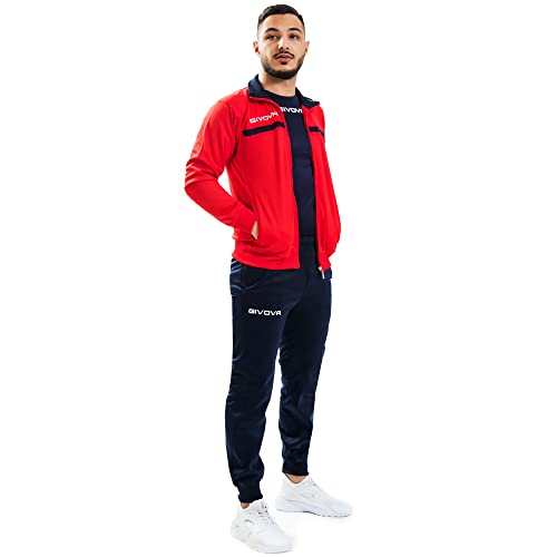 GIVOVA TUTA ONE FULL ZIP POLARFLEECE ROSSO/BLU