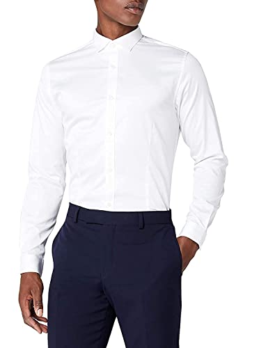 Jack & Jones Jjprparma Shirt L/S Noos Camicia, Bianco, M Uomo