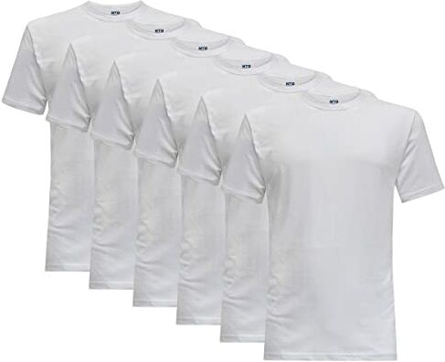 NOTTINGHAM T-Shirt Uomo 100% Cotone Art. TM700 Girocollo 6pz Bianco XXL