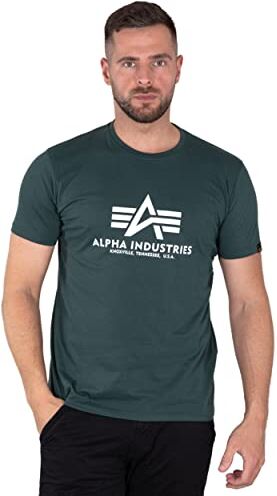 Alpha Maglietta Basic Uomo T-Shirt, Verde Marino