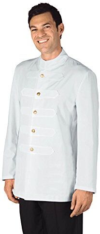 ISSACO Isacco Coreana con Alamari Bianco, Bianco, M, 65% Poliestere 35% Cotone