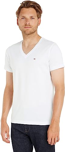 Tommy Jeans TJM ORIGINAL JERSEY V NECK TEE, Maglietta, Uomo, CLASSIC WHITE, XXXL