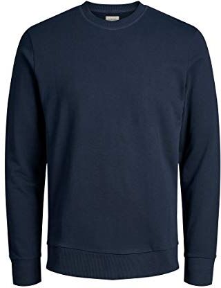 Jack & Jones JJEHOLMEN Sweat Crew Neck Noos Felpa, Blu (Navy BlazerNavy Blazer), Large Uomo