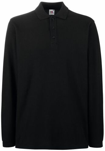 Fruit of the Loom Polo Manica Lunga Uomo (XXXL) (Nero)