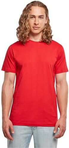 Build Your Brand Maglietta Basic con Scollo Rotondo T-Shirt, Cityred, XXXXXL Uomo