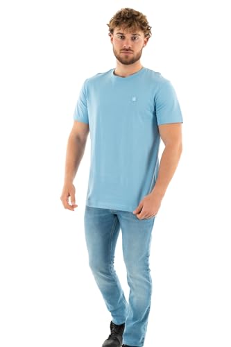 Calvin Klein T-shirt Maniche Corte Uomo Ck Embro Badge Scollo Rotondo, Blu (Dusk Blue), XXL