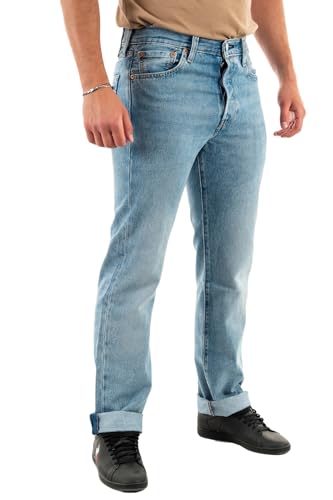 Levis 501 Original Fit, Jeans Uomo, Glassy Waves, 40W / 32L