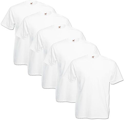 Fruit of the Loom Valueweight T Collo rotondo T-shirt F140 5er 10er 15er Confezione da PZ. 5x white Large