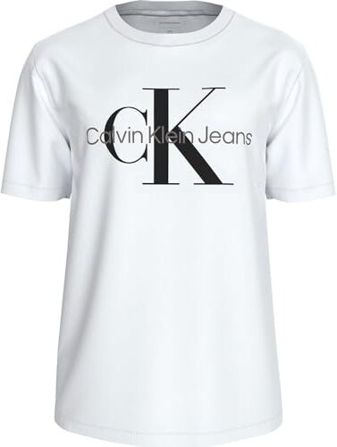 Calvin Klein Seasonal MONOLOGO Tee J30J320806 Magliette a Maniche Corte, Bianco (Bright White), XXL Uomo