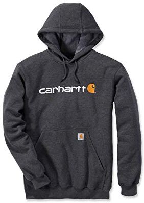 Carhartt , Felpa semplice con logo , con cappuccio, colore: carbone, taglia: XS