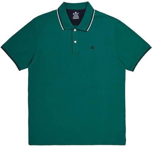 Champion Legacy Polo Gallery Light Cotton piqué C-Logo, Verde Bosco, XXL Uomo