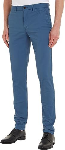 Tommy Hilfiger Bleecker Chino 1985 Pima Cotton , Pantaloni in tessuto Uomo, Blu (Blue Coast), 38W / 34L