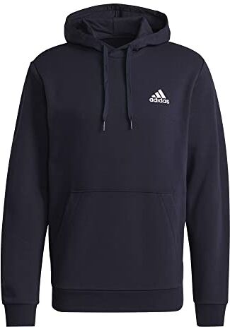 Adidas Essentials Fleece Felpa da Uomo, Legend Ink / White, XS