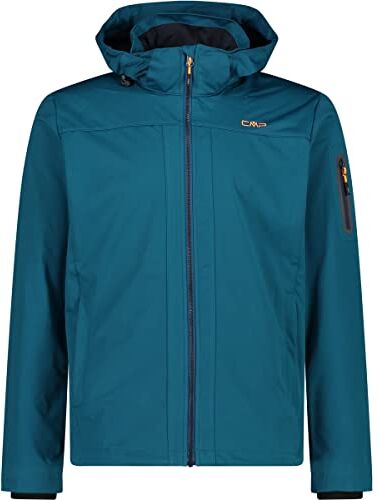 CMP Giacca in Light Softshell da Uomo con Cappuccio Removibile, Deep Lake, 50